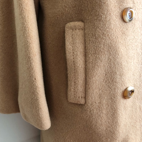 Vintage Camel Hair Pockets Double Breasted Jacket Coat Size M - Picture 7 of 14